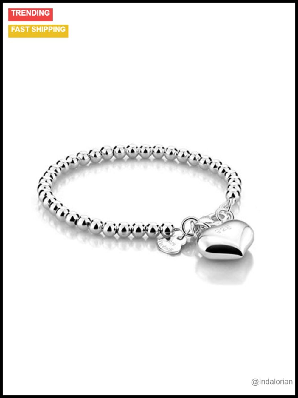 New 925 Sterling Silver Bead Charm Bracelet, Minimalist Chain, Lobster Claw